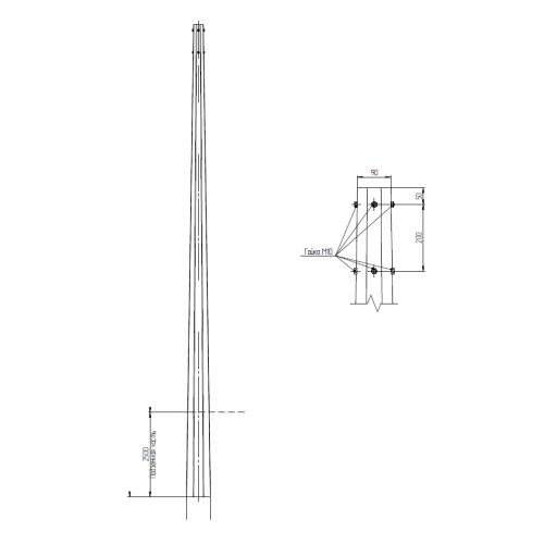 Опора освещения ОГКп-6 (1) исп. 2