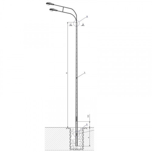 Опора освещения НПГ-8,0/9,5-02-ц